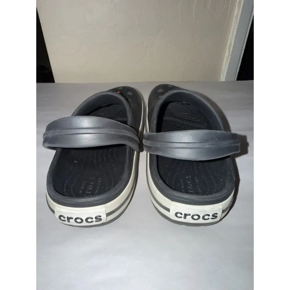 Crocs black youth size 12 with Spider-Man croc charms jibbits